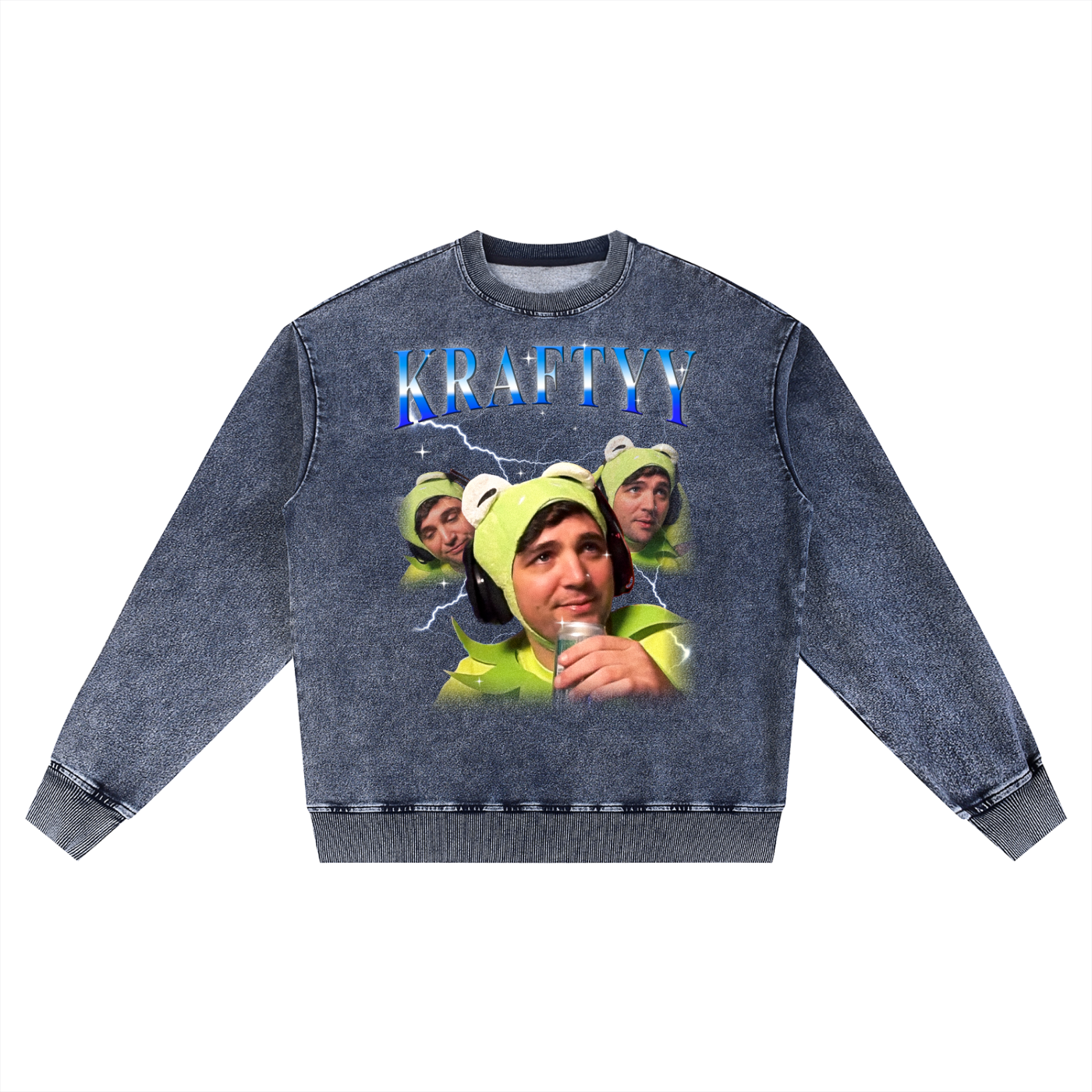 Snow Wash Oversized Crewneck Sweatshirt [SFW Version]