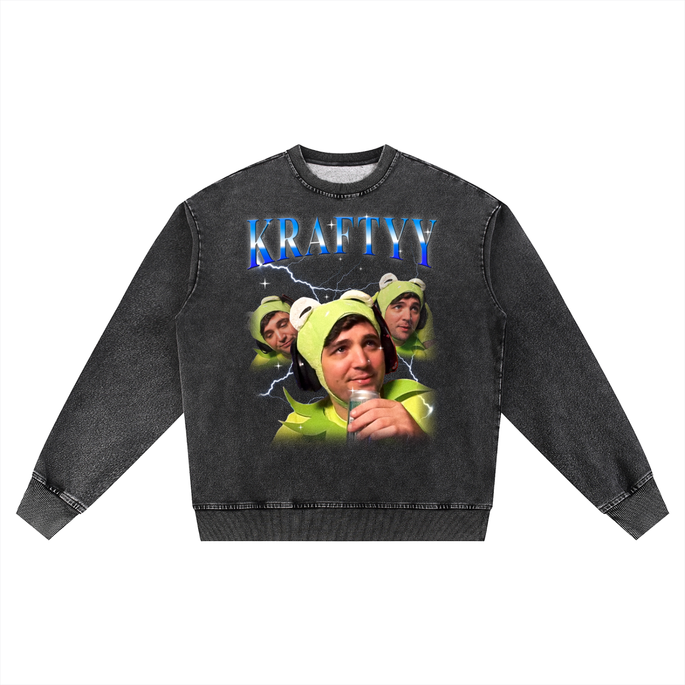 Snow Wash Oversized Crewneck Sweatshirt [SFW Version]