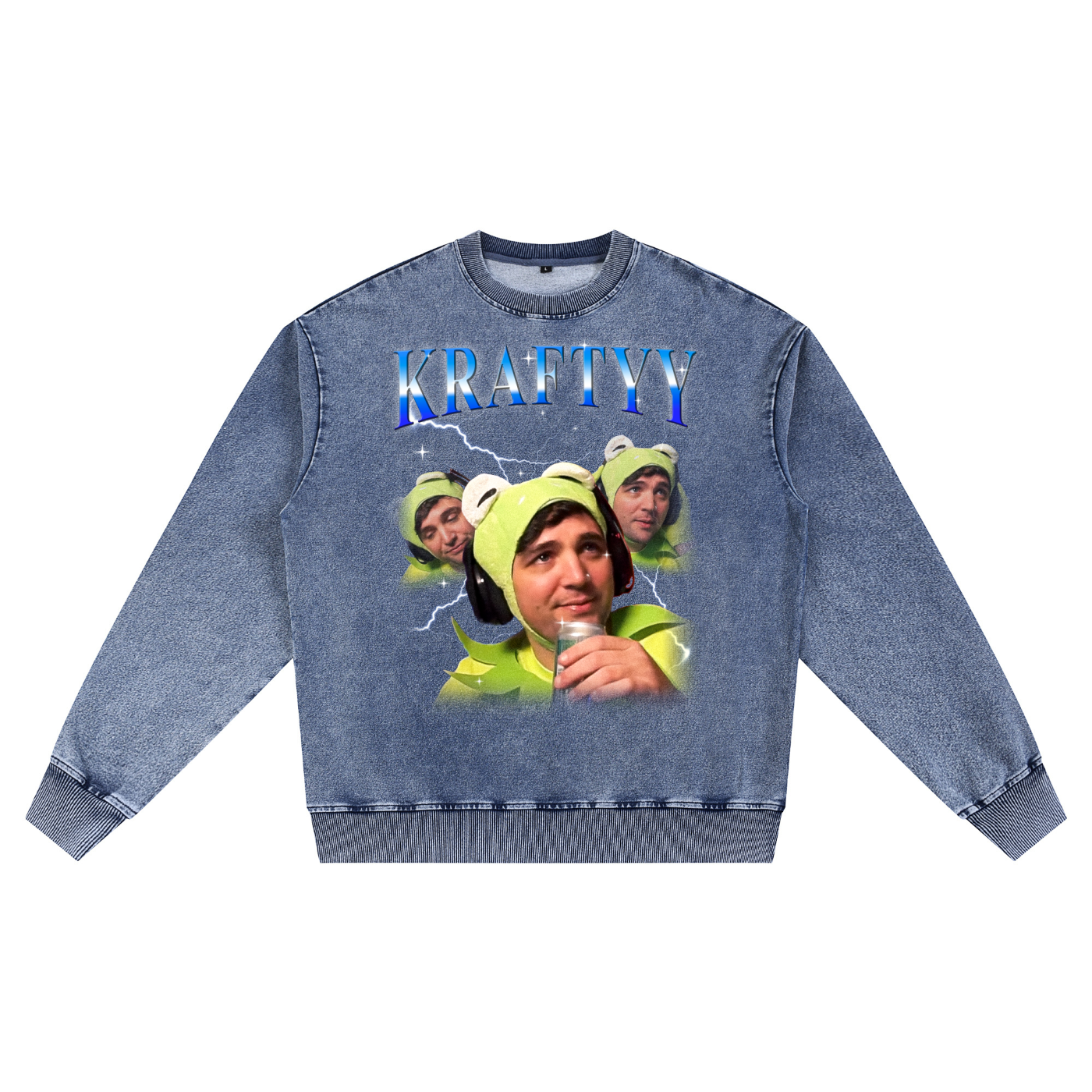 Snow Wash Oversized Crewneck Sweatshirt [SFW Version]