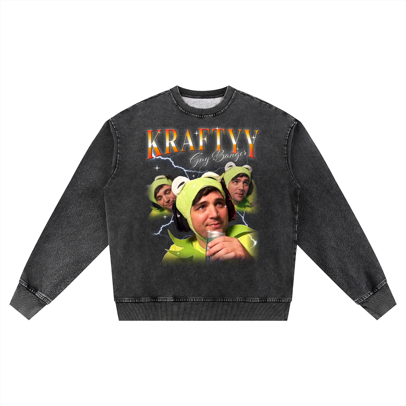 Snow Wash Oversized Crewneck Sweatshirt